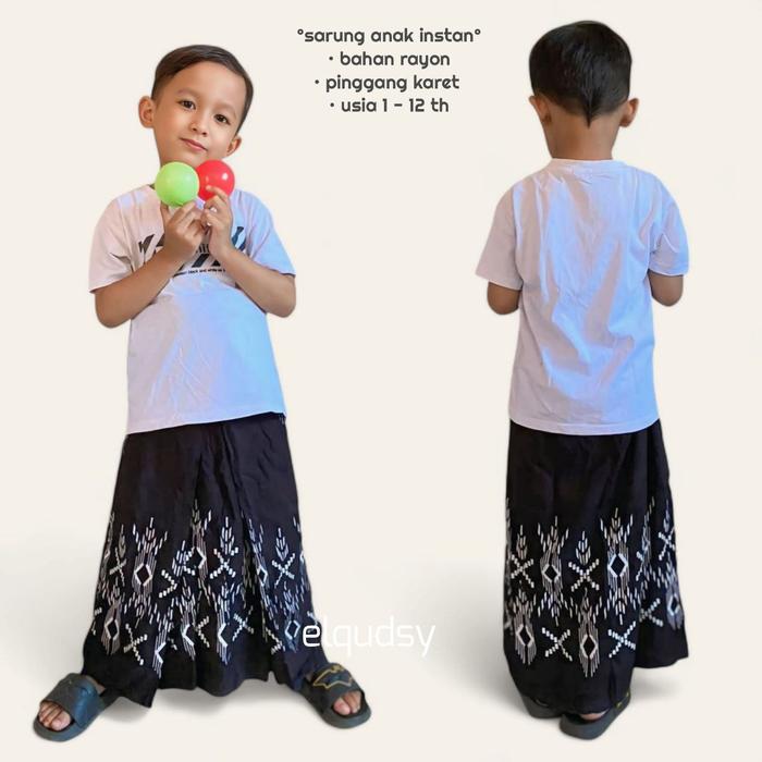 Gambar Sarung anak instan/ Sarung instan anak laki-laki/ Sarung balita lucu, sarung batik anak monokrom Motif Koko Muslim Nyaman - songket, XS dari toko elya undefined Tokopedia