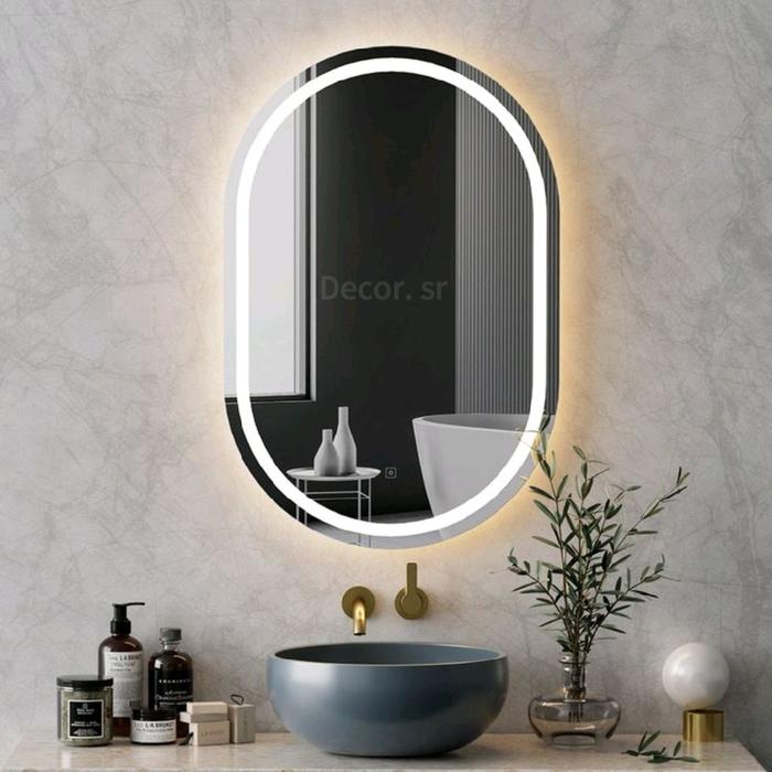 Promo Bathroom Mirrors cermin lampu led touchscreen - cermin oval ...
