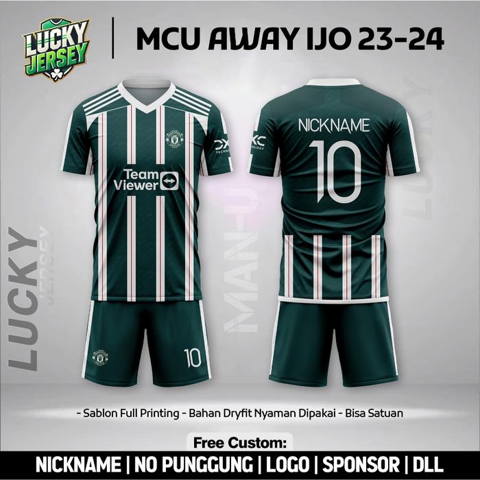 Gambar Baju Bola Manchester United Away Ijo 2023 - 2024 Jersey Free Custom Nama dan Nomor Punggung dari warsya storre undefined Tokopedia