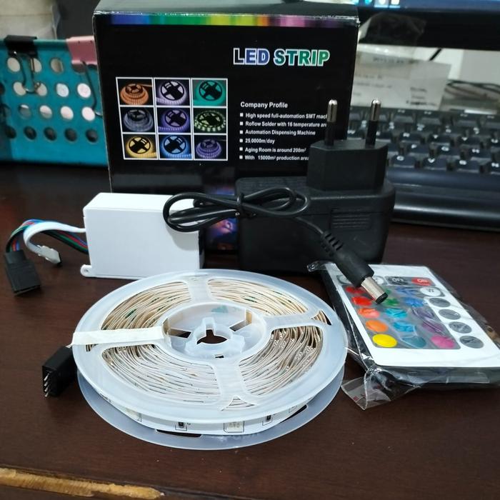 Gambar LAMPU LED STRIP RGB 5050 ASLI LAMPU (ADAPTOR+REMOT+MODUL) Alat lampu lampu  dinding lampu  hias  plafon lampu  plafon  aesthetic striped  led  lights lampu  panjang  tempel  plafon Kamar - 5050 RGB 5M IP33 (TANPA SILICON) dari LED MASTER JAKARTA undefined Tokopedia