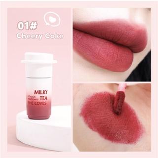 Gambar COD Lipcream Velvet Matte Sheloves Nude Mist Lipstick Lip Gloss Tint Glaze Liquid Boba Pewarna Bibir Red SL020 Brown - #01 Cherry Coke dari origin.store undefined Tokopedia