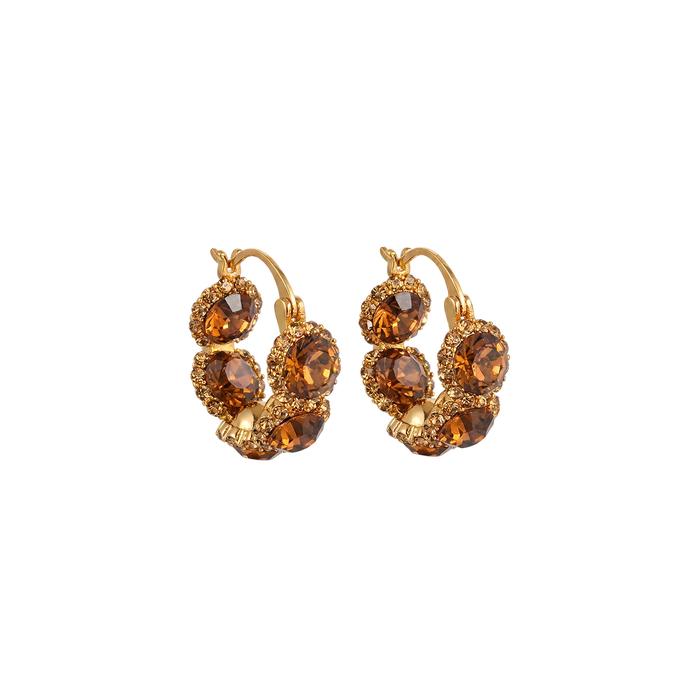 Gambar EAR PARTNER - S925 Anting-anting lingkaran zirkon indah gaya Hong Kong temperamen retro Prancis dengan desain khusus, anting-anting fesyen mewah kelas atas yang ringan untuk wanita - Emas dari EAR PARTNER Kota Administrasi Jakarta Utara Tokopedia