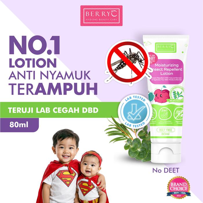 Gambar BerryC Moisturizing Insect Repellent Lotion 80gr Cream Anti Nyamuk Bayi Anak Mosquito Repellent - 1PCS  dari Natural Family Care undefined Tokopedia