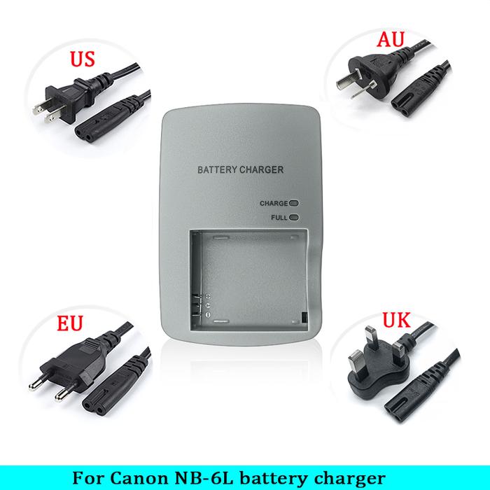 Chargeur De Batterie Compatible Canon NB-6L / NB-6LH – Pour PowerShot SX530, SX540, SX610, SX500, SX510, SX520 Et Modèles Similaires + Câble Secteur 100 Cm