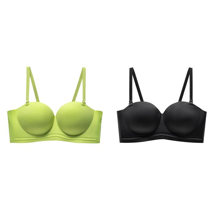 Gambar GRENEY-Gbras-(2PCS)Bra Multi Model Bergesper Tali Bisa Dilepas Pakaian Dalam Push Up Bra Bh Wanita Sport Tanpa Kawat Busa 89659/88880023 - Hijau Avocado&Hitam, 75B(32B/C 34A/B) dari GRENEY.Underwear.id undefined Tokopedia