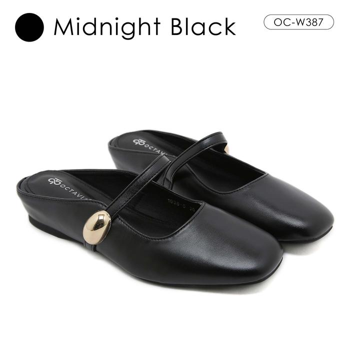 Gambar OCTAVIA Sandal Wanita Mary Jane Mules Premium – Anti Slip Nyaman Elegan Size 36-40 | OC-W387 - Midnight Black, 36 = 23 cm dari Octavia Shoes undefined Tokopedia
