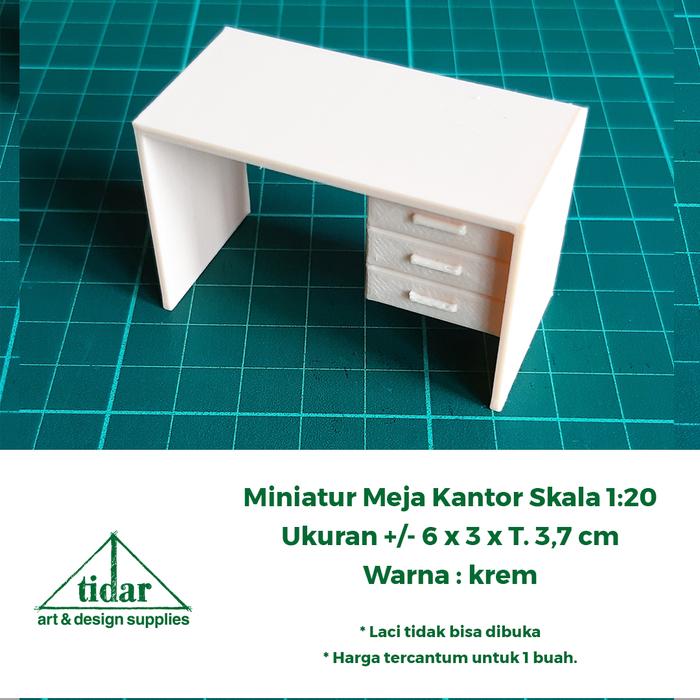 Gambar AN - Miniatur Maket Meja Kantor Skala 1:20 - Meja Kerja / Belajar - Putih dari Tidar Art & Design Supplies undefined 5 Tokopedia