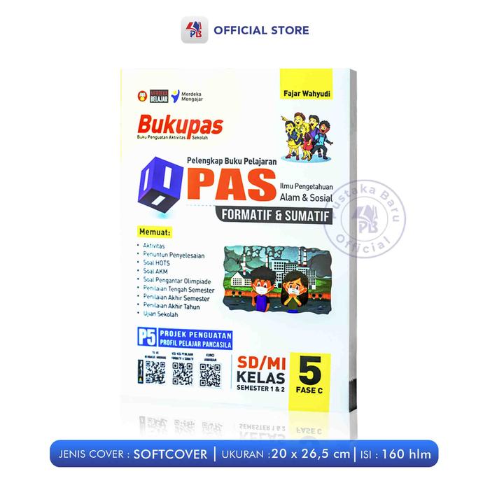 Gambar Buku P5 SD Kelas 5 / Bukupas Pelengkap Buku Pelajaran Pancasila Matematika Bahasa Indonesia IPAS Bahasa Inggris Formatif & Sumatif SD Kelas 5 Fase C Semester 1 & 2 Kurikulum Merdeka / Projek Penguatan Profil Pelajar Pancasila / Yrama Widya - IPAS 5 dari Pustaka Baru Press undefined Tokopedia
