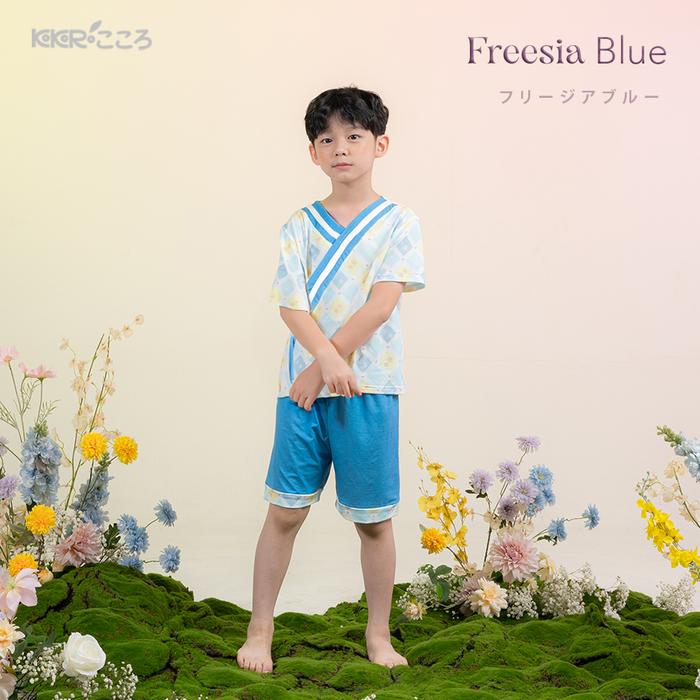 Gambar Baju Tidur Kimono Set Anak Laki Laki dan Perempuan Bahan Tencel Kokoro Story (Hanami Collection) - Freesia Blue, Usia 4 dari Kokoro Story undefined Tokopedia