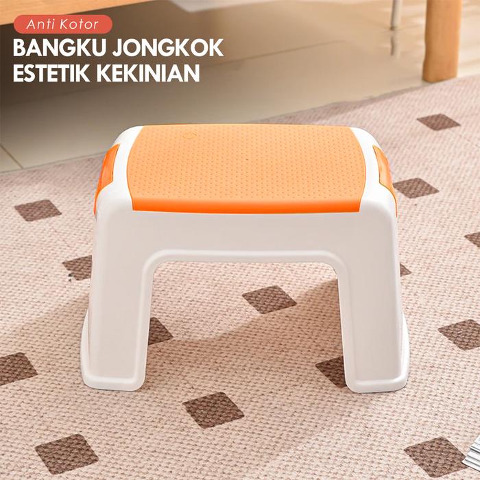Gambar Bangku Jongkok Plastik Kursi Model Kekinian Estetik Furniture Minimalis Warna Oren Kokoh Pendek Serbaguna | A02B - A1301-01-Orange dari Anugrah Nusantara Industri undefined Tokopedia