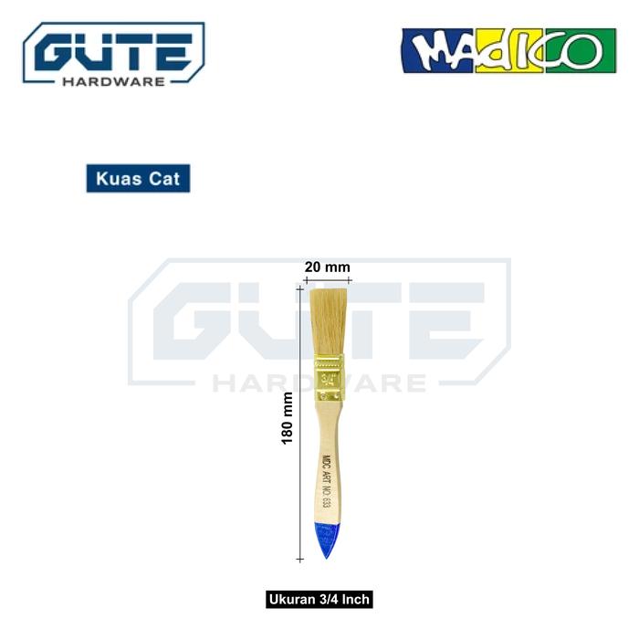 Gambar Kuas Cat Vernish “MADICO” Berbagai Ukuran / Paint Brush / Kuas Tembok Dinding ( 1 Pcs ) - Kuas MDC 3/4 Inch dari Gute Hardware Kota Surabaya Tokopedia