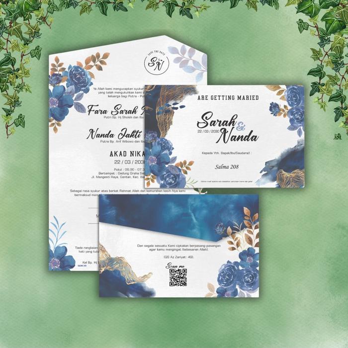 Gambar (50pcs) Salma 208 Cetak Undangan Pernikahan| Undangan Cetak Murah| Free Plastik Opp & Denah Lokasi dari Amoora Store undefined Tokopedia