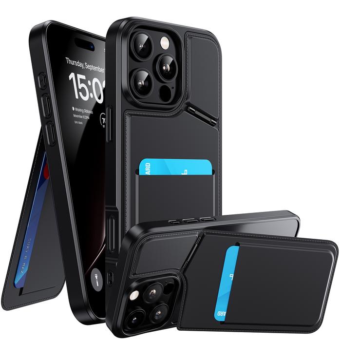 Gambar WSKEN Hp Case for iPhone 16/ iPhone 16 Pro max Tempat kartu magnetik terintegrasi casing ponsel multifungsi tahan lama, nyaman dan cepat Cover Hardcase Softcase - Black, iPhone 16 plus case dari WSKEN-3C-ID undefined Tokopedia