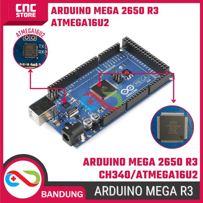 Tokopedia Arduino Jual Arduino Mega 2560 R3 Development Board – CH340/ATmega16U2 + USB ...
