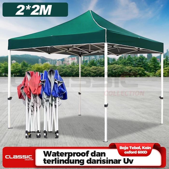 Gambar Tenda Lipat 600D Outdoor Tenda Gazebo （33M）Portable Waterproof Tenda Bazar / Tenda Jualan Pameran Dagang - Hijau 2*2 dari ClassicCollection undefined Tokopedia