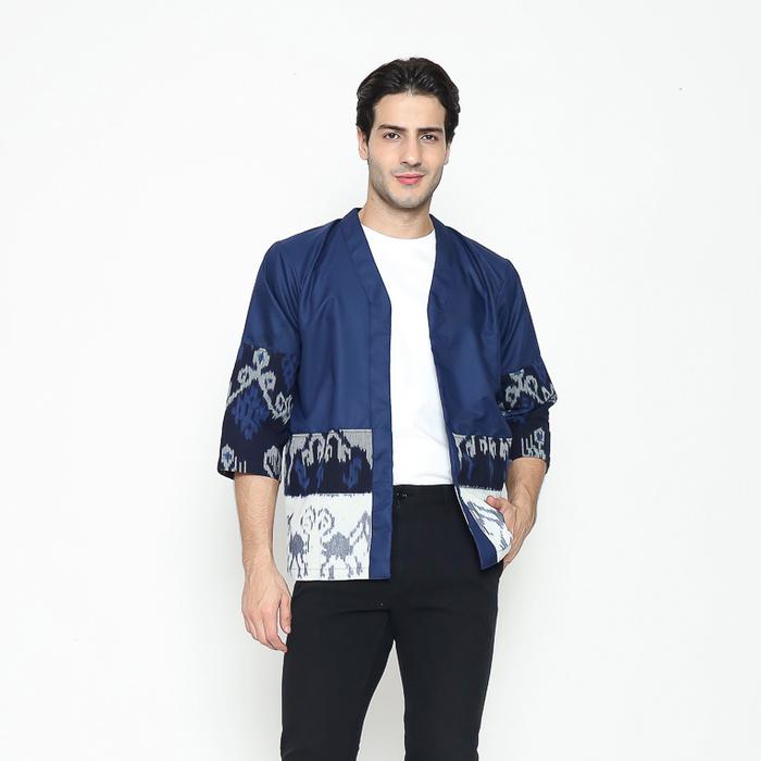 Gambar Etniq Craft Akihiko Kimono Tenun Kombinasi-Navy2 - XL dari Batik Etniq Craft undefined Tokopedia