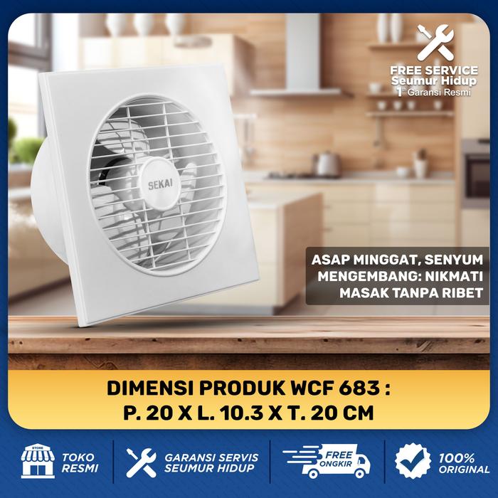 Gambar SEKAI  Exhaust Fan Dinding / Kipas Angin Hexos 6 Inch / 8 inch - WCF 683 / WCF 883 - WCF 683 - 6 INCH dari SEKAI HOME ELECTRONICS undefined Tokopedia