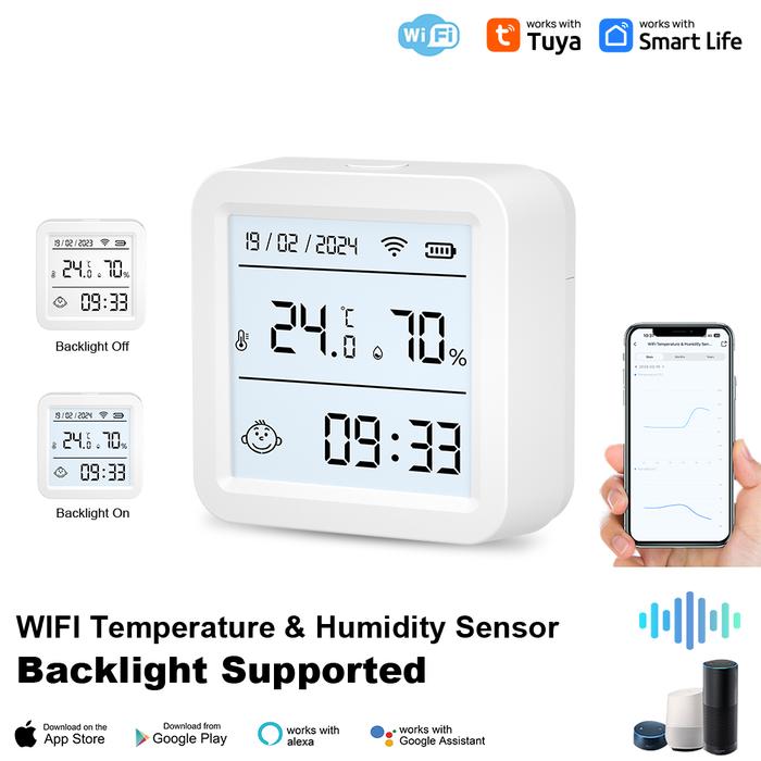 Jual 2024 NEW Tuya WIFI Temperature Humidity Sensor Hygrometer