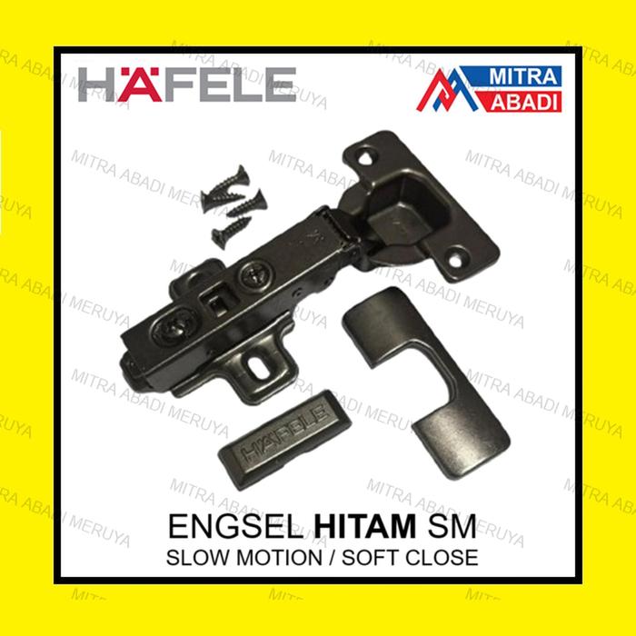 Gambar HAFELE Engsel Hitam Sendok Soft Close Slowmotion Black Metalla SM 110 - LURUS dari Mitra Abadi Cisauk Cisauk undefined Tokopedia