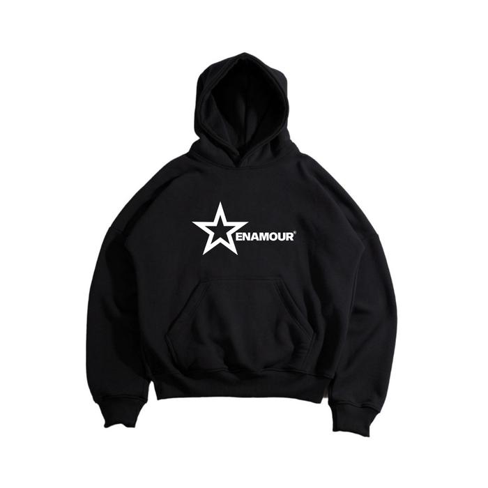 Gambar Hoodie Boxy Oversize Starboy Outfit ENAMOUR Fleece 280 Gsm Cowok Cewek Keren Unisex Premium Distro Original sweater hoodie cowok - HITAM BINTANG, M dari Levin Store undefined Tokopedia