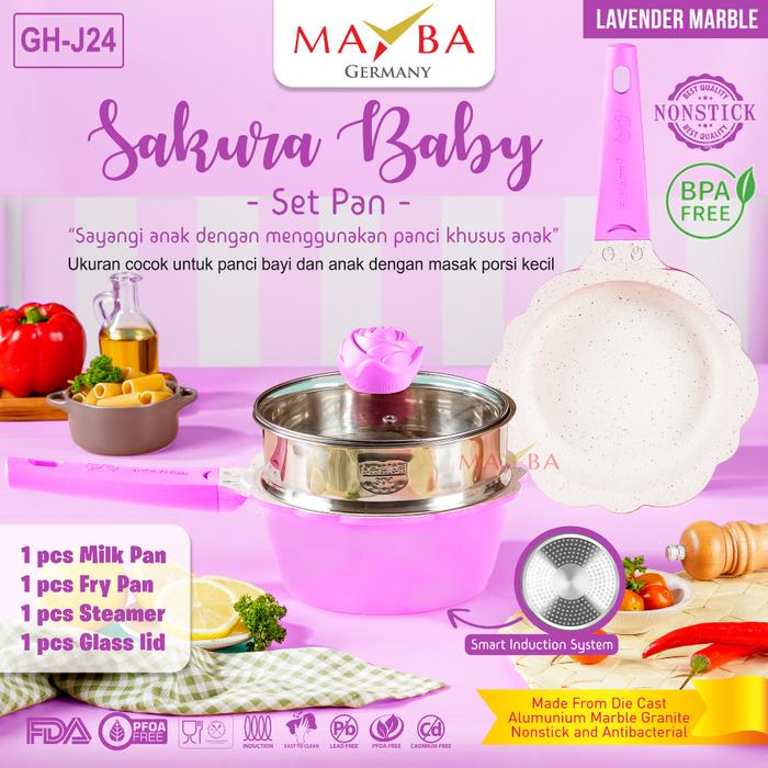 Gambar [PROMO] Mayba Panci MPASI Set Lengkap Levender/Ungu (BONUS STEMER/PENGUKUS) alat aluminium dari Mayba Store undefined Tokopedia
