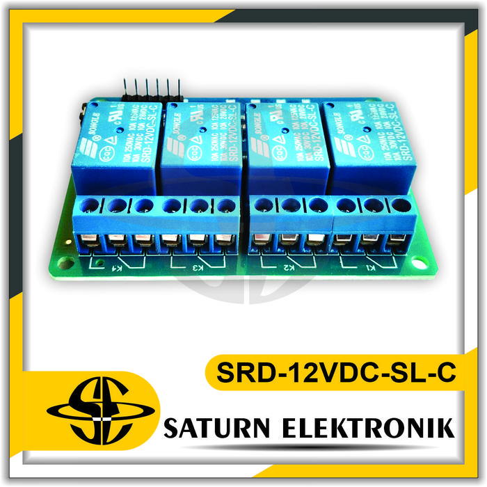 Gambar Relay Module For Arduino 12V Low Trigger 2 & 4 With Optocoupler - 4 Channel dari Saturn Indonesia undefined Tokopedia