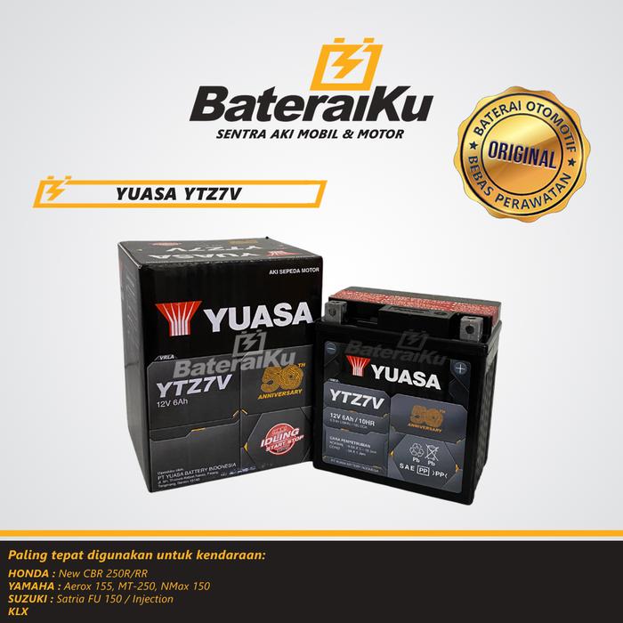 Gambar Aki Yuasa YTZ7V MF Aki Kering Aki Motor Nmax Old, Lexi, Aerox, dll dari Toko Aki BateraiKu Bali undefined Tokopedia