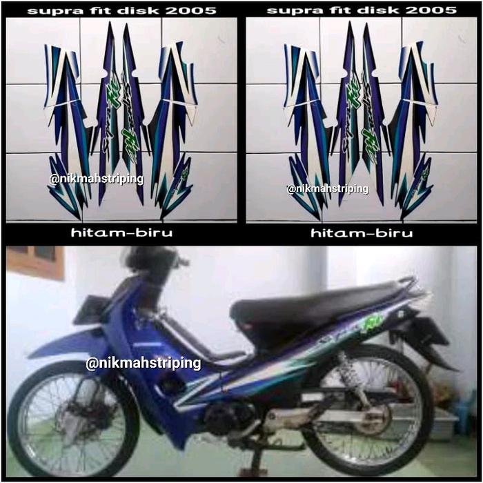 Gambar Striping Stiker Honda Supra Fit Cakram 2005 hitam biru fullset Motor dari nikmah striping undefined Tokopedia