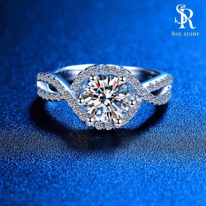 Gambar Roystone_Moissanite Cincin Wanita Original Sertifikat GRA Silver925 Lapis Emas18K_Clara Ring - 1 CT, 5 dari Roystone undefined Tokopedia