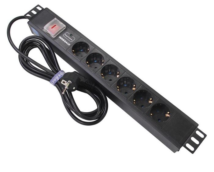 Stop Kontak PDU6G PDU INDORACK 6 Outlet 16A Germany Socket Power Distribution Unit Rack Server Rak