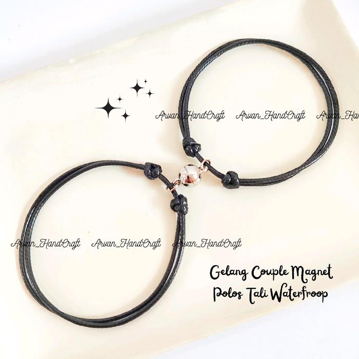 Gambar Gelang Couple Magnet Polos Tanpa Inisial Huruf Kulit Tali Bracelets dari ArvanHandCraft undefined Tokopedia