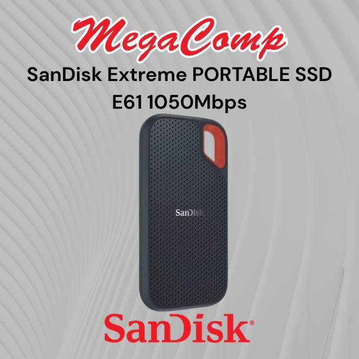 Gambar SanDisk Extreme PORTABLE SSD E61 1050Mbps USB 3.2 Tahan Air IP55 Garansi 5 Tahun Kompatibel Windows & Mac Kecepatan 1050MB/s Tulis 1000MB/s - 1 TB dari Megacomp Online undefined Tokopedia