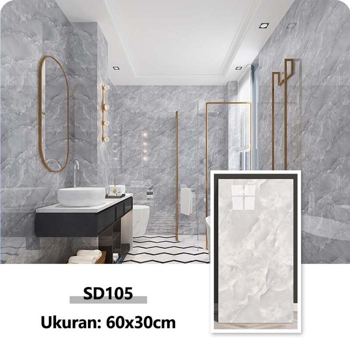 Gambar Lion Shield Household - 20Pcs Wallpaper Dinding Vinyl Marble 30 x 60 cm / Marbel Granit / Stiker Keramik - SD105(20PCS) dari maugizzas undefined Tokopedia