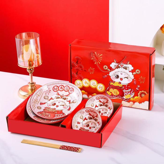 Gambar AVELINE Hamper  Mangkok Set Premium Peralatan Makan Eiko Set Japanese Style Bowl and Plate Keramik Souvenir Wedding Kado Piring Kitchenware - 2M2P Snake Fu dari Aveline_NEW undefined Tokopedia