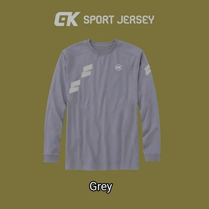 Gambar Kaos Olahraga Dryfit Lengan Panjang Dewasa Pria Wanita Baju Atasan Jersey CK Sport Training Sepeda Running Sepakbola Futsal Badminton Bulutangkis Voli Dry Fit Premium Cepat Kering Berpori Nyaman Uniseks - Grey, L dari CK COLLECTION SPORT undefined Tokopedia