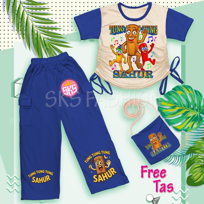 Gambar Setelan Atasan Tung Tung Sahur Serut Kombinasi Celana Cargo Anak Perempuan Terbaru Kekinian Tali Pinggang 1-13 Tahun - NAVY, S 1-2 tahun dari TMTopModel undefined Tokopedia