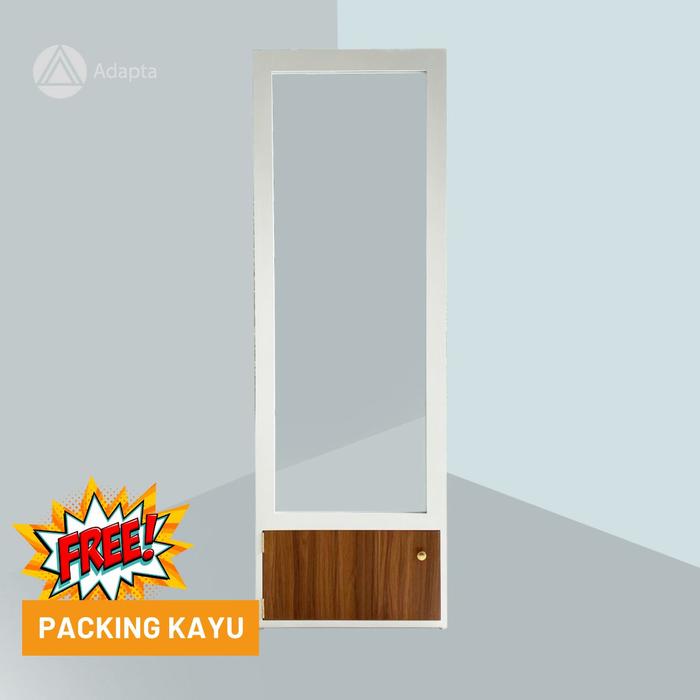 Gambar Adapta - Standing Mirror - Cermin Lantai Lemari Hijab dan Rak Makeup -Cermin Full Body Storage Depan - NAURA-A76 - Hijab, Pakai Lampu dari adapta.id undefined Tokopedia