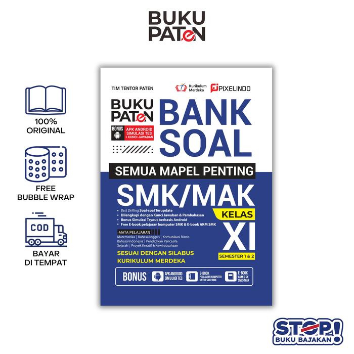 Gambar BUKU PATEN BANK SOAL SMK KURIKULUM MERDEKA KUMPULAN SOAL SMK KUMER - PIXELINDO - SMK/MAK XI dari Bukupaten undefined Tokopedia