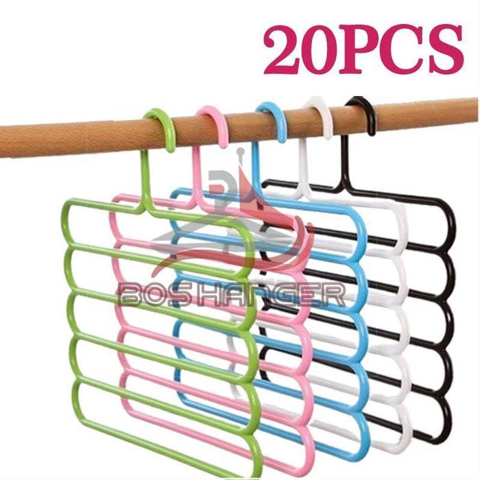 Gambar [Grosir] 20Pcs Gantungan Hanger Hijab Kerudung Jilbab Sarung Baju 5 Susun 5Susun Magic Multifungsi Serbaguna 20 Pcs Jemuran Pakaian Plastik Hijau #Gratisongkir dari BAY AWA undefined Tokopedia