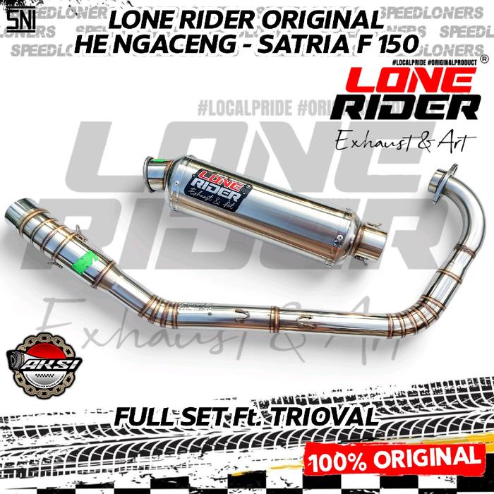 Gambar LONE RIDER ORIGINAL Knalpot Satria Fu 150 High End HE Ngaceng Full System - HE Ceng + Trioval dari Lone Rider Original undefined Tokopedia