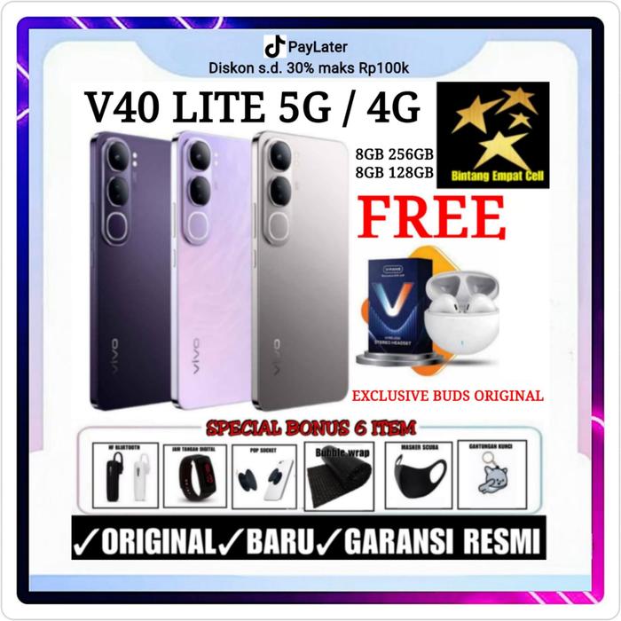 Gambar (EXCLUSIVE WENNY WIJAYA) VIVO V40 LITE 5G 4G 12/512 & 8/256 & 8/128 GARANSI RESMI - 4G 8/128 PURPLE, NON BONUS dari Bintangempat Store undefined Tokopedia