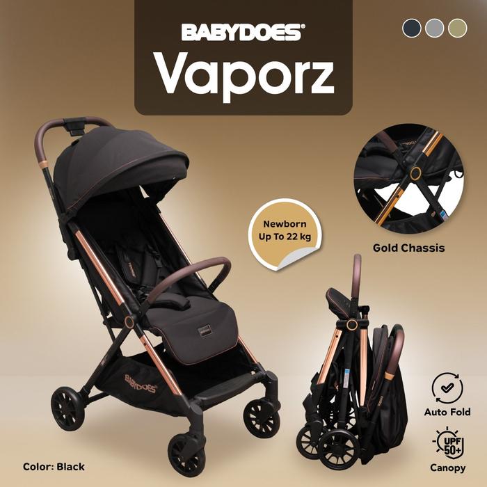 Gambar BABYDOES VAPORZ Autofold Stroller - BLACK dari BABYDOES INDONESIA undefined Tokopedia