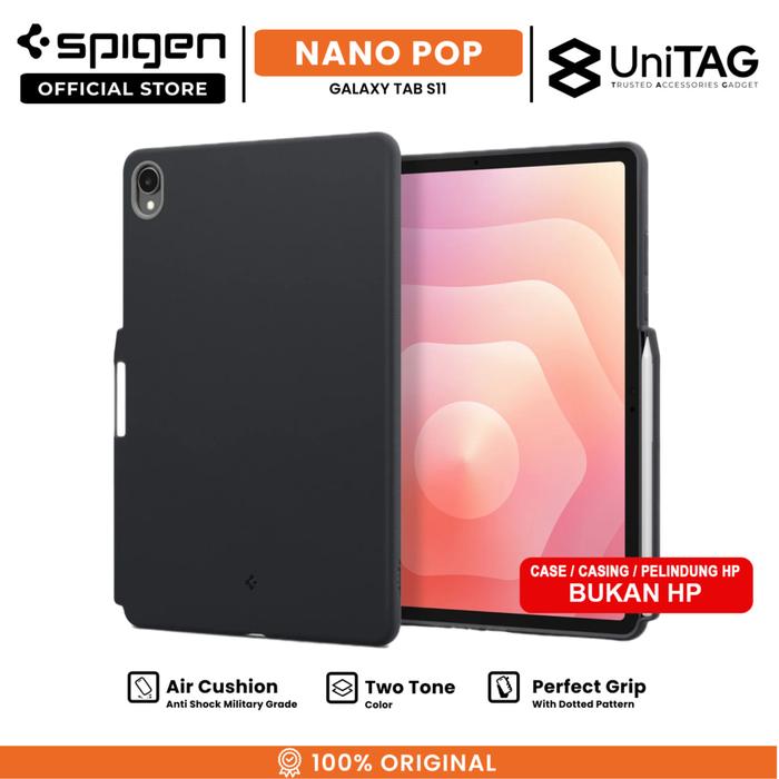 Gambar SPIGEN Case for Galaxy Tab S11 Nano Pop Silicone Anti shock Crack Casing - Black Sesame dari Spigen Indonesia undefined Tokopedia