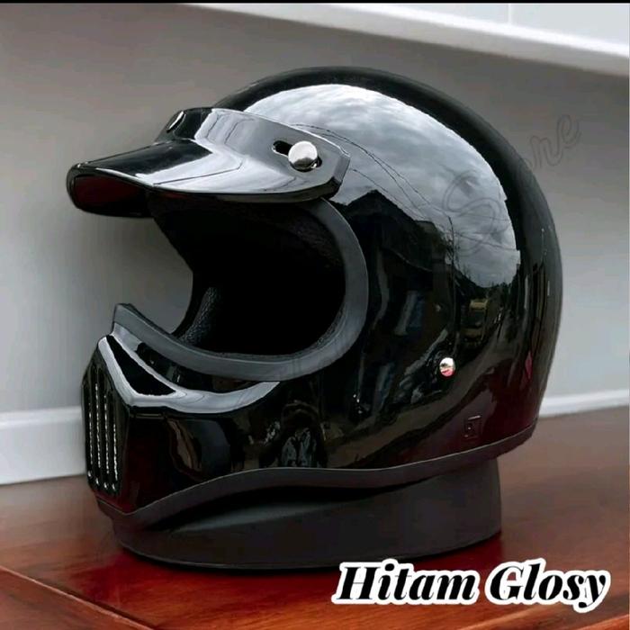 Gambar helm js cakil solid classic style retro - black, M 57-58cm dari CLASS HELMET'S_NEW undefined Tokopedia