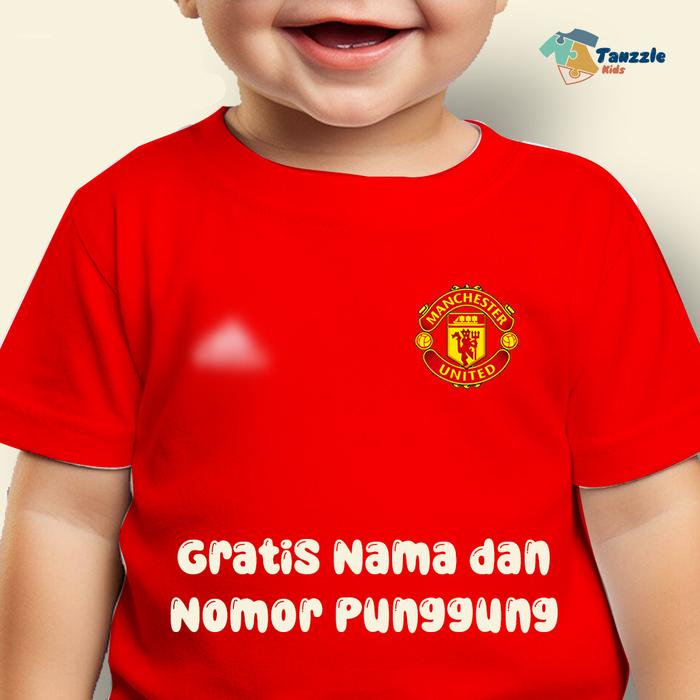Gambar Kaos Anak Manchester United Gratis Nama dan Nomor - Tshirt Anak - Baju Manchester United Untuk Anak - XS dari Tanzzle Kids undefined Tokopedia