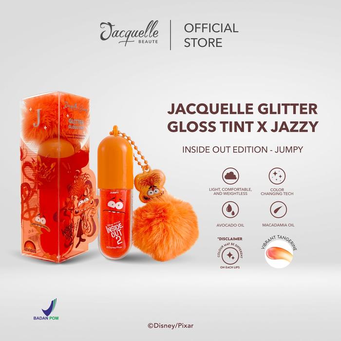 Gambar Jacquelle Glitter Gloss Lip Tint Special Collaboration with Jazzy - Disney Inside Out Edition - Lipstik untuk Bibir Kering - Anxiety - Jumpy dari Jacquelle_ID undefined Tokopedia