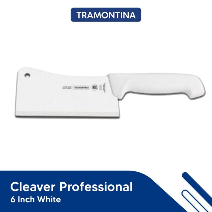 Gambar Tramontina 24624/186 Pisau Cleaver Profissional Master 6" / 15 cm Stainless Steel Dapur Daging Tulang Antimicrobial Protection - PUTIH dari Hardistore Superpisau undefined Tokopedia