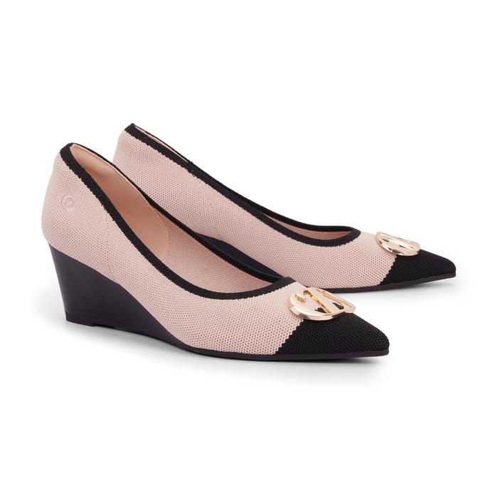 Gambar ZYTADELIA Maggie Wedges Shoes - Pink Black - 37 dari zytadeliastore Kota Administrasi Jakarta Timur Tokopedia