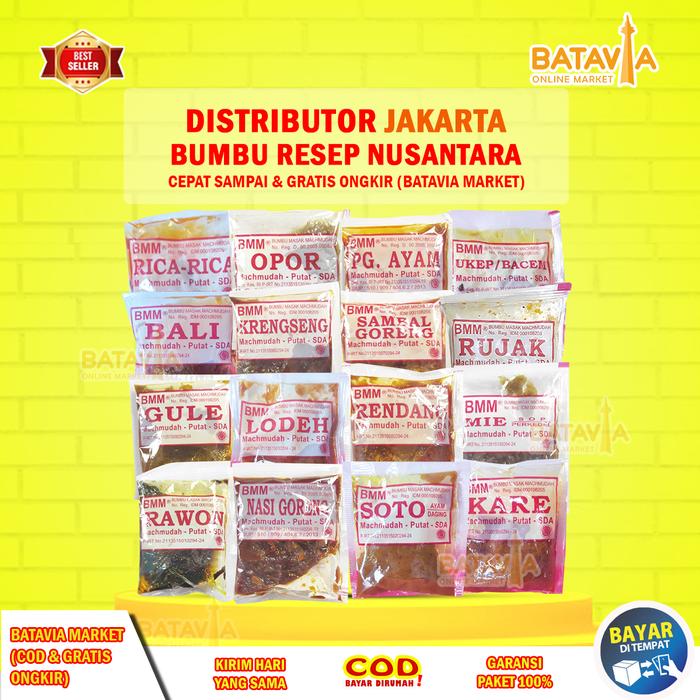 Gambar Bumbu Masak Instan BMM Mahmudah Sidoarjo Rendang Kare Nasi Goreng Gule Mie Rawon Soto Jakarta Pedas - SOTO, BUMBU MACHMUDAH (BMM) dari Batavia Market ID undefined Tokopedia