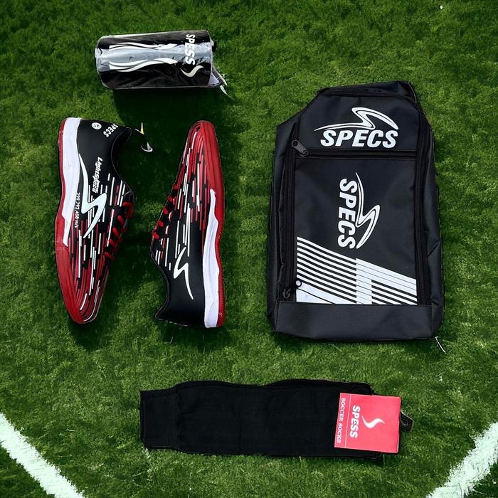 Gambar [Paket 4] Sepatu Futsal Specs Lightspeed Reacto Galactica Swervo Hitam Merah putih pink hijau COD Terbaru Olahraga flank specs ls sepatu futsal ribon - In.LS-HitamMerah-P4, 39 dari Ezdeka Sport undefined Tokopedia